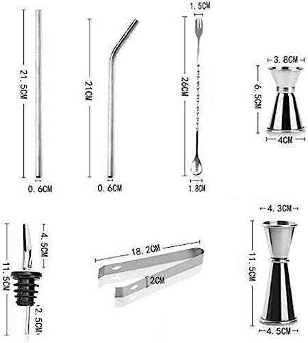 Kit de coctelería de acero inoxidable con soporte miniatura 2