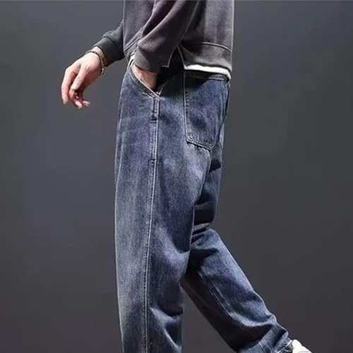 Men's Vintage Jeans Straight Denim Pants Baggy Cowboy Loose Fit Wide Leg Washed Casual Trousers4