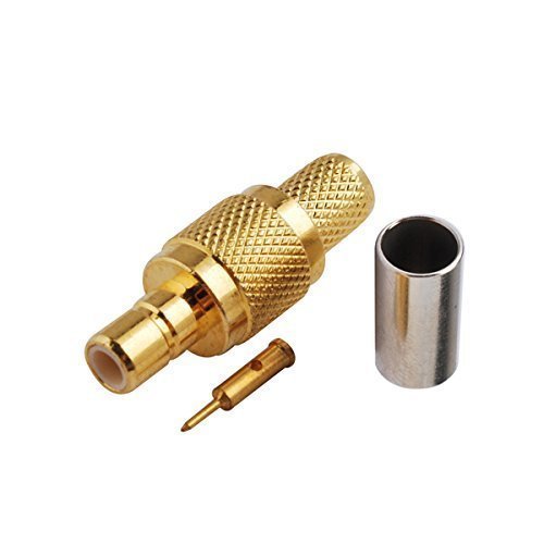 5pcs Rf Electronics Wire Terminal Coaxial Cable Copper Alloy Connector SMB Jack Straight Crimp for Rg58 Lmr195 Ships from USA