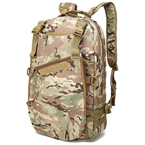 Tactical Rifle Backpack, Military Assault Pack, Military Outdoor Waterproof Rucksack Luggage Bag for Trekking Camping Cycling Climbing Hunting G Cover