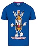 Tokyo Laundry T-shirt de Noël imprimé fantaisie pour homme, Bouteille de bière - Bleu, S