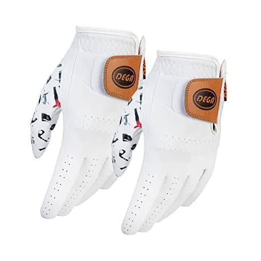 DEGA Mens Golf Gloves Soft Cabretta Leather Left Hand Wear Charismatic Thumb Print (M, Golf Iconic)