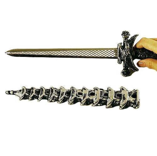 SUNNYHILL 2 Pcs Toy Sword Dagger Knife with Sheath Fake Knife Prop Knife Not Sharp Cosplay Sword Cool Knife 12.5 Inches (Bronze)