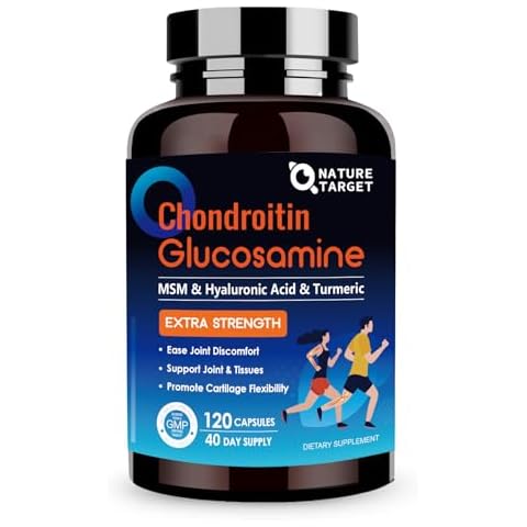 NATURE TARGET Glucosamine Chondroitin MSM, Joint Support Supplement, Shellfish Free, Turmeric Boswellia, Hyaluronic Acid, Collagen, Calium for Cartilage and Bone Health,120 Capsules, 40 Servings Cover