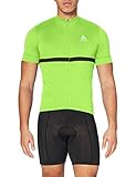 Reflektierende Details Odlo Herren Stand-up Collar s/s Full Zip FUJIN Trikot, Acid Lime, M