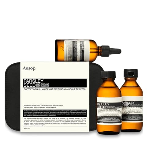 Aesop Parsley Seed Anti-Oxidant Skin Care Kit – Cleanser, Toner & Intense Serum Set | Anti-Aging Hydration & Urban Defense | For All Skin Types