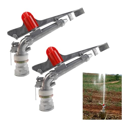 MECUTP 1.5‘’ Agriculture Farm Irrigation Sprinkler Lawn Sprinkler Irrigation Spray Gun Large-Area Watering Spray 360° Rotary Farm Lawn Garden Irrigation 2Pcs(1.5inch)