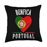 Portugal Flag Heart Benfica City Throw Pillow