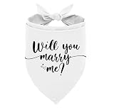 Will You Marry Me? Engagement Dog Bandana - White...