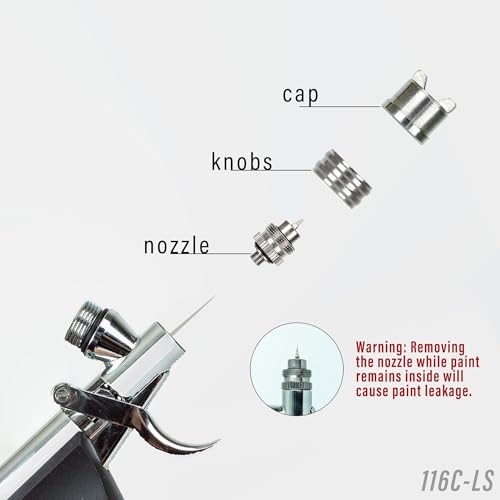 Image of Airbrush Kit Trigger Type Airbrush Gun Air Brush Painting Set can Change Between Fan Spray and Round Spray Airbrush Spray Tool Set for Cake Painting Nails Makeup Model