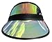Nicky Bigs Novelties Clear Holographic Iridescent Mirrored Metallic Colored Plastic Sun Visor Tennis Beach Vegas Dealer Golf Hat, Oil Slick