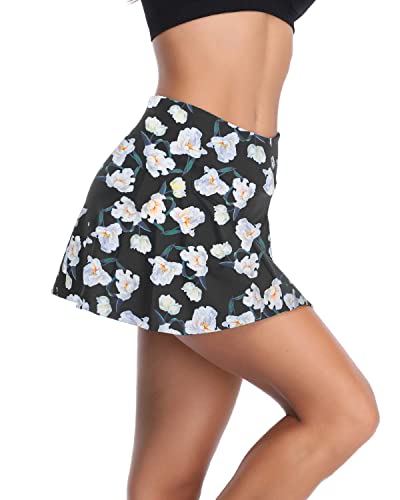 Rainbow Tree Tennis Skirts for Women Golf Skirt Tennis Skort Pleated with Side Inner Pockets Indoor Exercise,Runs Large Rose