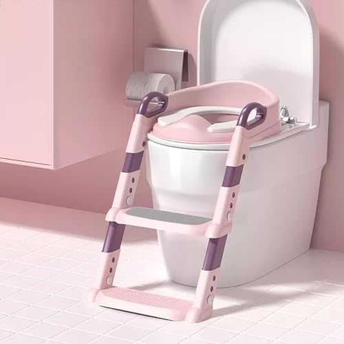 Image of Skylofts Baby Potty Training Seat Potty seat for Kids 1-3 Years Potty Training Stair Potty Seat for Kids 2-5 Years (Pink)