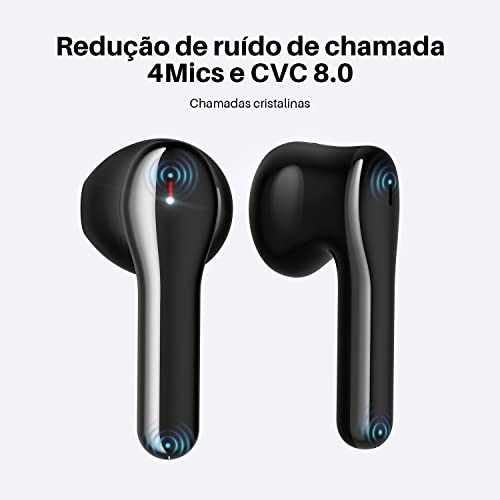 Fones de ouvido, Tribit Fones de Ouvido Bluetooth 5.2 Qualcomm QCC3040, 4Mics CVC 8.0 Redução de Ruí