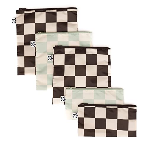 Tiny Twinkle Reusable Snack Bags, 5-Pack, Black Green