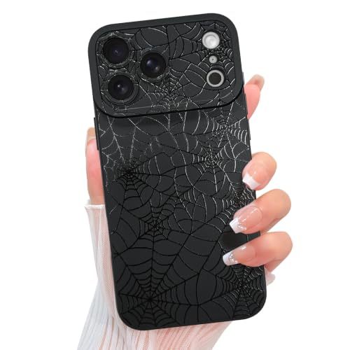 KANGHAR Designed for iPhone 18 Pro Case, Black Goth Spider Web Pattern