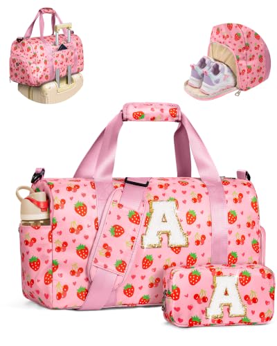 Elilier Birthday Gifts for 6-10 Year Old Girl, Girls Duffle Bag, Letter A