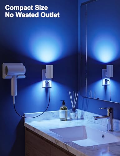 Image of VOLISUN Led Night Light Plug into Wall, 6 RGB Night Lights with Light Sensor, Color Changing Mode, Dimmable Night Light for Christmas, Halloween, Holiday Decor, Hallway, Bedroom White 2 Pack