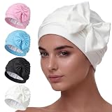 Soulchen 4 Pack Swim Caps for Women Elastic Bathing Cap Full Coverage Swimming Turban for Long Hair Care Ear Protection, Pool, Beach, Water...
