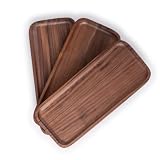 Royalling Set of 3 Walnut Wood Rectangular Serving Tray Bathroom Tray Small Vanity Trays Decor Candl
