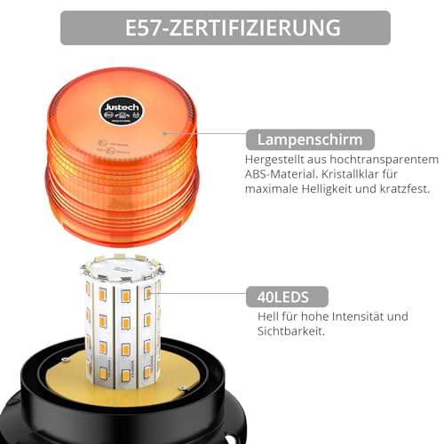Rundumleuchte Justech 40 LED mit Blitzfunktion und 7 Modi