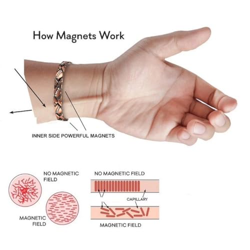 Image of Copper Bracelet for Women 99.9% Pure Copper Crystal Bracelets Link Chain Charm Jewelry Present 3500 Gauss with Adjustment Tool