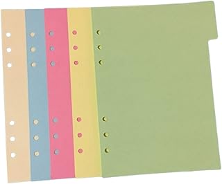 EXQUIMEUBLE Conjunto De 5 Peças Com 6 Anéis Divisor De Planejador Multicolorido Abas Inseríveis Página De Planejador Abas Verticais Divisor De Papel Abas Laterais Fichário Caderno Página