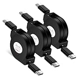 Viviber USB C-USB C 急速充電ケーブル巻取り式 3本/伸縮自由/PD60W対応 iPhone17 air Type-c コードリール タイプCケーブル スマホAndroidデータ転送 ipad/Macbook/iPhone16/15/15 pro/15plus/15pro max Galaxy Xperia Huawei Oppoなど対応