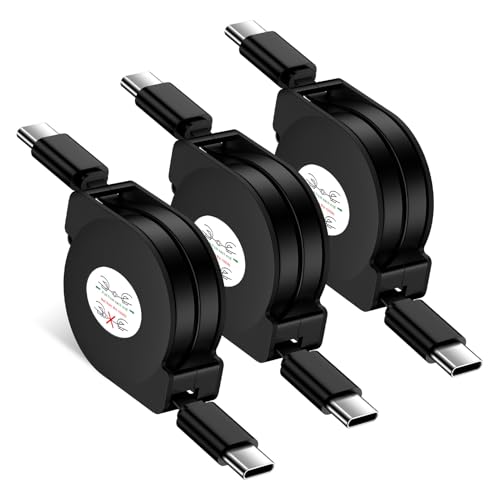 Viviber USB C-USB C 急速充電ケーブル巻取り式 3本/伸縮自由/PD60W対応 iPhone17 air Type-c コードリール タイプCケーブル スマホAndroidデータ転送 ipad/Macbook/iPhone16/15/15 pro/15plus/15pro max Galaxy Xperia Huawei Oppoなど対応の商品画像（Amazon）