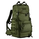 [PHOENIX IKKI] 60L 大容量 広口開口仕様 多ポケット 全5色 迷彩柄 防水耐震 男女兼用 軍事ファン向け アルパインパック 戦術 リュックサック アウトドア バックパック 大型旅行バッグ グリーン