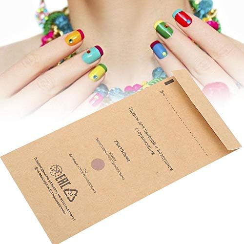 Sterilization Bags Disposable Nail Accessories for Nail Sterilizers for Disinfectant Machines, for Cosmetics and Nail Tools, 75 x 150 mm (100 Stück)