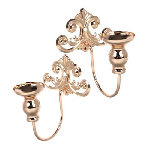 TOYZFRIENDY 2 pezzi Portacandele da Parete in Metallo Vintage con Motivi Europei e Americani Appliques da Parete Decorativi per Soggiorno Camera da Letto Sala Pranzo Porta Tea Light in Ferro