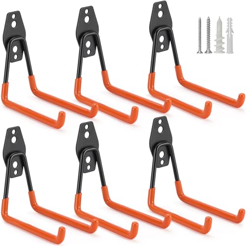 LUPYJI 6 Pack Garage Hooks Heavy Duty Storage Organizer Wall