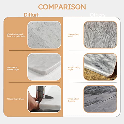 Diflart Natural Marble Pastry White Cheese And Cutting Serving Board With Non-Slip Feet 16X20 Inch Carrara Bianco Christmas | Thanksgiving Gift #TOP3