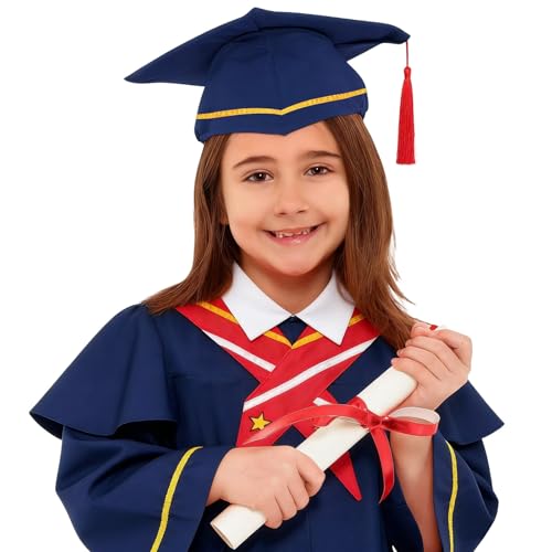 Image of Kindergarten 2025 Graduation Cap and Gown Tassel Sets with Charm 2PCS Graduations Stoles for Kids Grad Party Clothes
