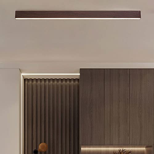 Plafonnier LED à encastrer linéaire bois longue bande variable 60cm - 5