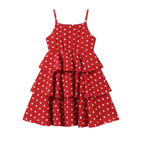 Mud Kingdom Girls Sundress Sling Straps Polka Dots Tiered Layered Dress Summer