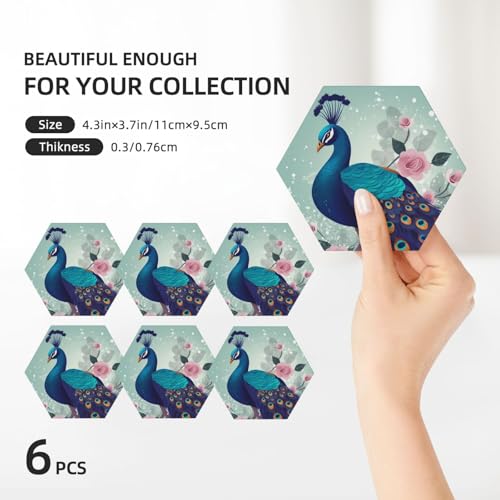 Dessous de verre céramique absorbants lot de 6 avec support pour table - 4
