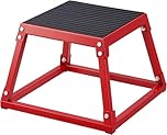 Aptliton Plyometric Jump Boxes, Platform and Jumping Agility Box, Anti-Slip Fitness Exercise Step Up Box Set for Home Gym Training, Conditioning Strength Training, 12 Inch Plyo Box, Red