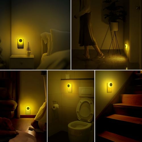 Image of fesnne Night Light, Night Lights Plug into Wall, Dusk to Dawn Sensor, Amber Led Night Light 0.5W, 8 Pack Nightlight for Adults, Bedroom, Bathroom, Hallway, Kitchen