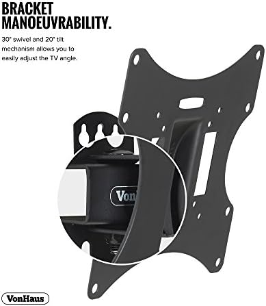 VonHaus TV Wall Mount for 23-42 Inch Screens, Tilt & Swivel TV Wall Bracket for LCD LED Curved Plasma Flat Screen TVs - Super Strong 30kg weight capacity
