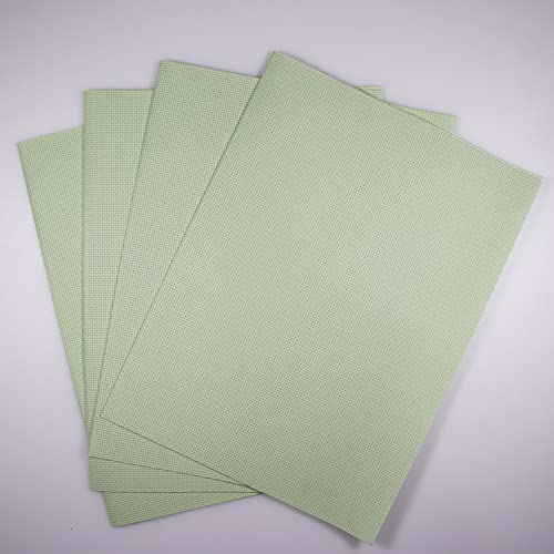 Image of KCS 4 pc of 12 inch x 18 inch 14CT Counted Cotton Aida Cloth Cross Stitch Fabric (Light Green)