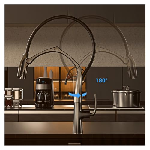 Robinet de cuisine laiton gris pistolet pour îlot central - 6