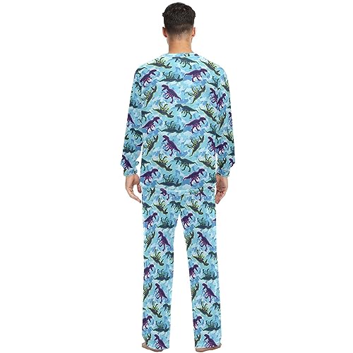 Unisex Pajama Set Dinosaur and Tie Dye Family Matching Long Sleeve 2 Piece Sleep Lounge Set for Men & Women4