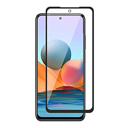 Image of Tempered Glass Screen Protector Compatible for Redmi 10 Prime with Edge to Edge Coverage and Easy Installation Kit, Pack of 1, Black