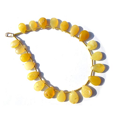 Perles d'opale jaune naturelle poire lisse 6X9mm pour fabrication bijoux