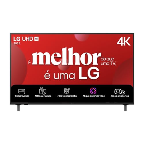 Smart TV 4K 50' LG UHD 50UA85 Processador α7 AI Ger8 4K Super Upscaling Google Cast Alexa Integrado Controle AI Smart Magic WebOS 25