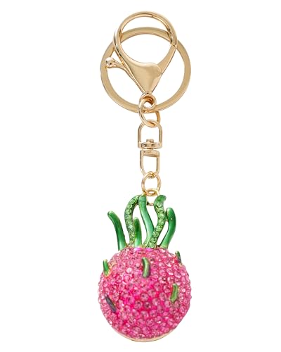 KeepTwenty Cute Dragon Fruit Keychain Fruit Keyring Bag Charms Crystal