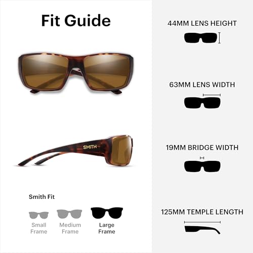Image of SMITH Guide's Choice Fishing Sunglasses with ChromaPop Polarized Lenses & Large Frame - Performance Eyewear for Water Sports