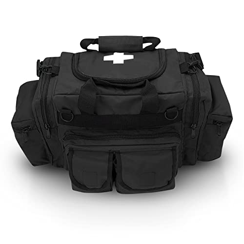 Image of ASA TECHMED First Aid Responder EMS Emergency Medical Trauma Bag Deluxe, Black